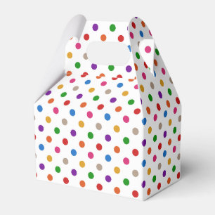 White Colorful Rainbow Polka Dots Design Favor Boxes