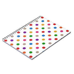 White Colorful Rainbow Polka Dots Design Notebook