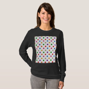 White Colorful Rainbow Polka Dots Design T-Shirt