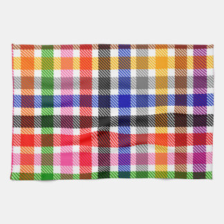 White Colorful Twill Plaid Tartan Design Kitchen Towel