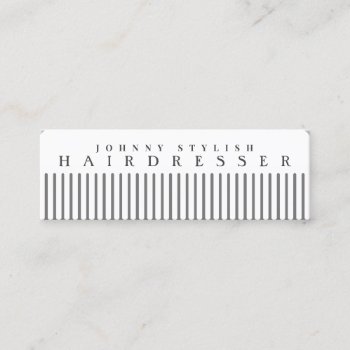 White Comb Faux Looks  Mini Business Card by TwoFatCats at Zazzle