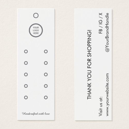 White Compact Multi_Row Earring Displang Hang Card