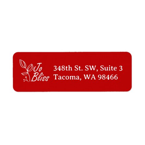 White Company Logo Holiday Red Return Address Label