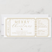 White Concert Ticket Gift Voucher Card
