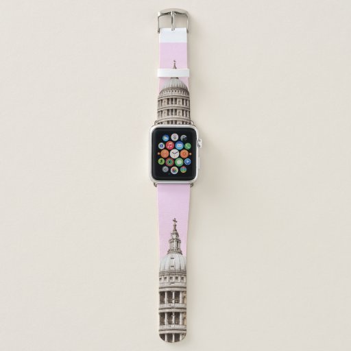 WHITE CONCRETE BUILDING UNDER CLOUDS APPLE WATCH BAND