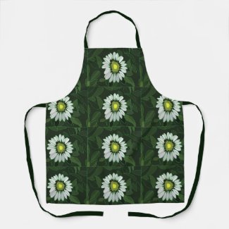 White Coneflower Floral Pattern