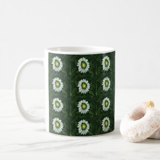 White Coneflower Floral Pattern