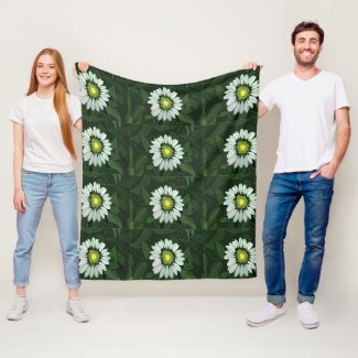 White Coneflower Floral Pattern