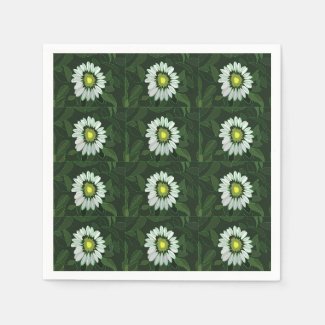 White Coneflower Floral Pattern Party