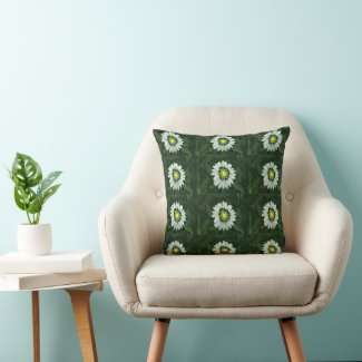 White Coneflower Floral Pattern