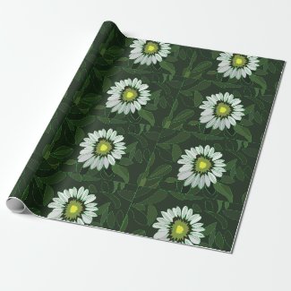 White Coneflower Floral Pattern