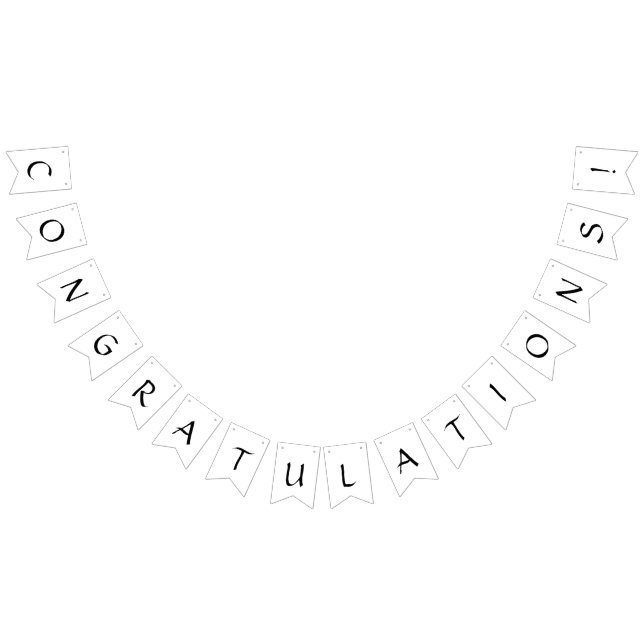 White Congratulations Bunting Flags (All)