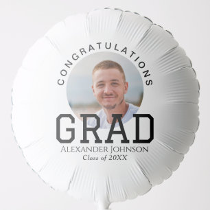 White Congratulations Grad Photo Graduation Balloon