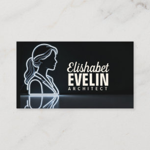 White Contours with Reflection: A Modern Silhouet Business Card