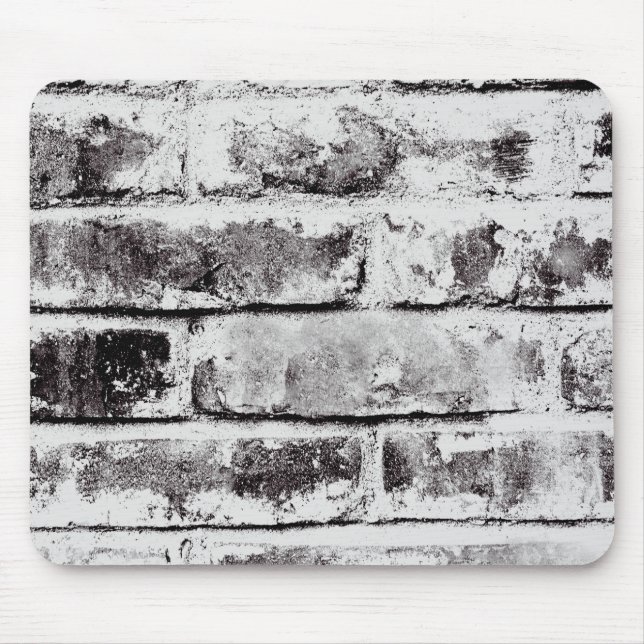 White Contrast Industrial Rustic Brick Texture Mouse Pad (Front)