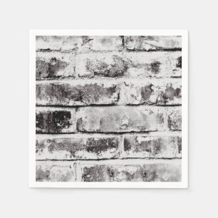 White Contrast Industrial Rustic Brick Texture Napkins