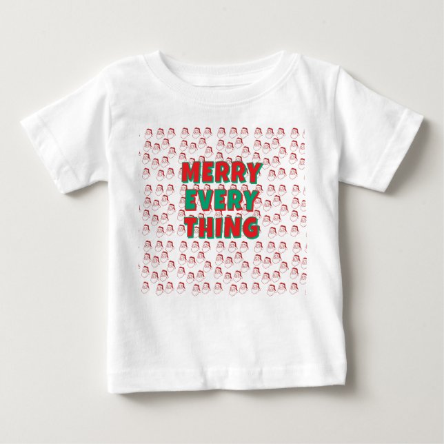 White cool T-shirt with santa (Front)