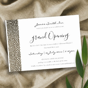 WHITE  COPPER MOSAIC DOTS GRAND OPENING CEREMONY INVITATION