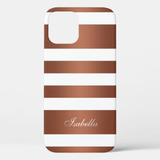White copper striped iPhone 12 case