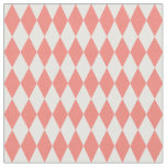 White &amp; Coral Harlequin Diamonds Fabric