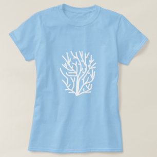 White coral on blue aquatic life T-Shirt