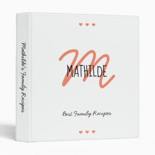 White Coral Script Name Wedding Planner 3 Ring Binder
