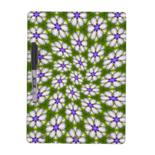 White Cornflowers Pattern Dry Erase Board