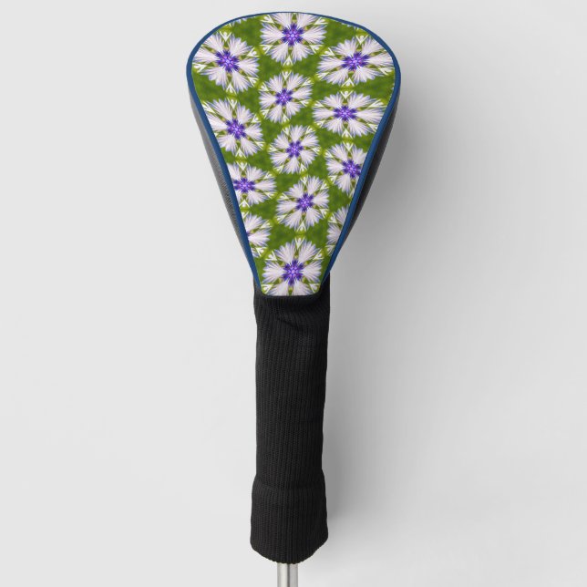 White Cornflowers Pattern Golf Head Cover (Front)