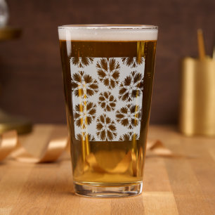 White Cornflowers Pattern Pint Glass