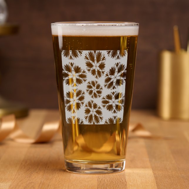 White Cornflowers Pattern Pint Glass (Party)