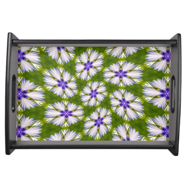 White Cornflowers Pattern Serving Tray (Front)