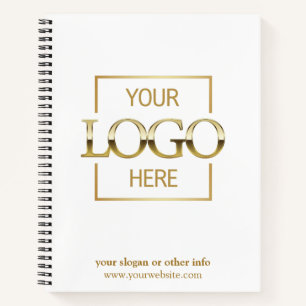 White Corporate Company Business Logo Promotional Notebook