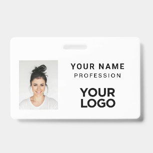 White Corporate Employee Photo Name Tag Badge