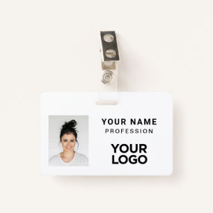 White Corporate Employee Photo Name Tag Badge