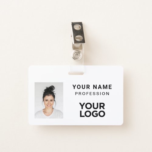 White Corporate Employee Photo Name Tag Badge