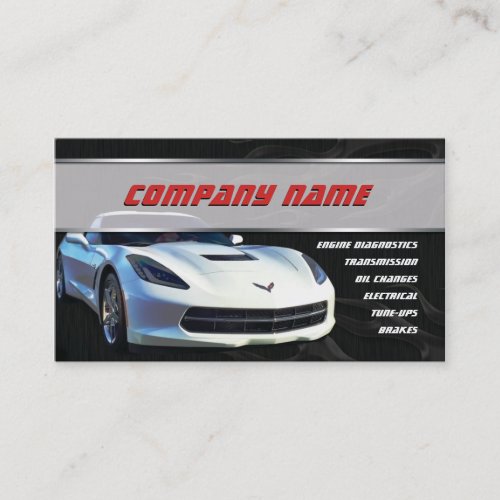 White Corvette Business Cards