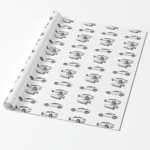 White Corvette Wrapping Paper