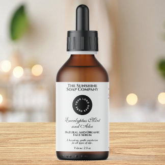 White Cosmetics Bottle label with logo