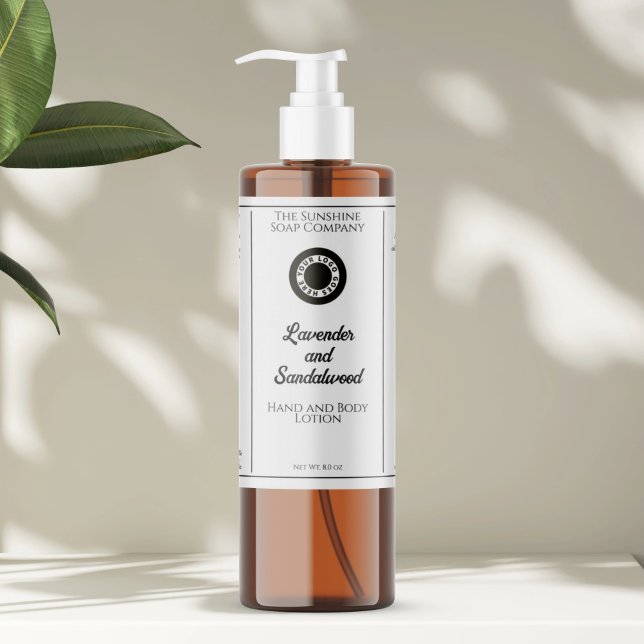 White cosmetics bottle label with logo (Creator Uploaded)