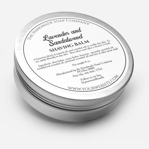 White Cosmetics Jar Label with Ingredients