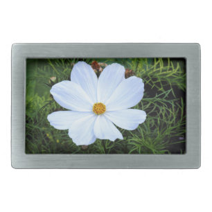 White Cosmos Belt Buckle