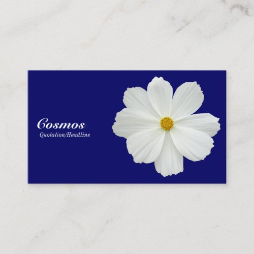 White Cosmos _ Dark Blue 000066 Business Card