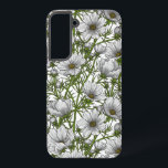 White cosmos flowers samsung galaxy s22  case<br><div class="desc">Hand drawn vector illustrations with pink cosmos flowers</div>