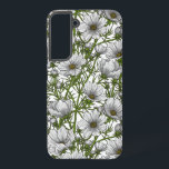 White cosmos flowers samsung galaxy s22  case<br><div class="desc">Hand drawn vector illustrations with pink cosmos flowers</div>