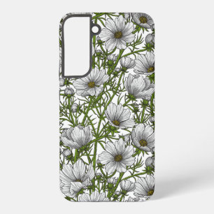White cosmos flowers samsung galaxy s22+ case