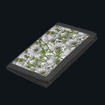 White cosmos flowers trifold wallet<br><div class="desc">Hand drawn vector illustrations with pink cosmos flowers</div>