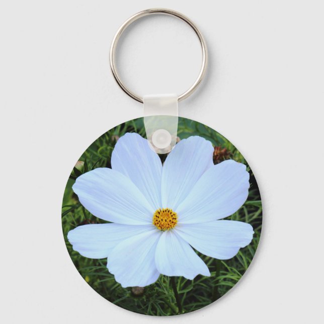 White Cosmos Keychain (Front)