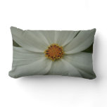 White Cosmos Summer Wildflower Floral Lumbar Pillow