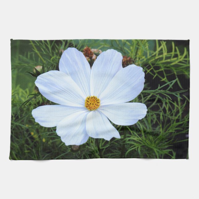 White Cosmos Towel (Horizontal)