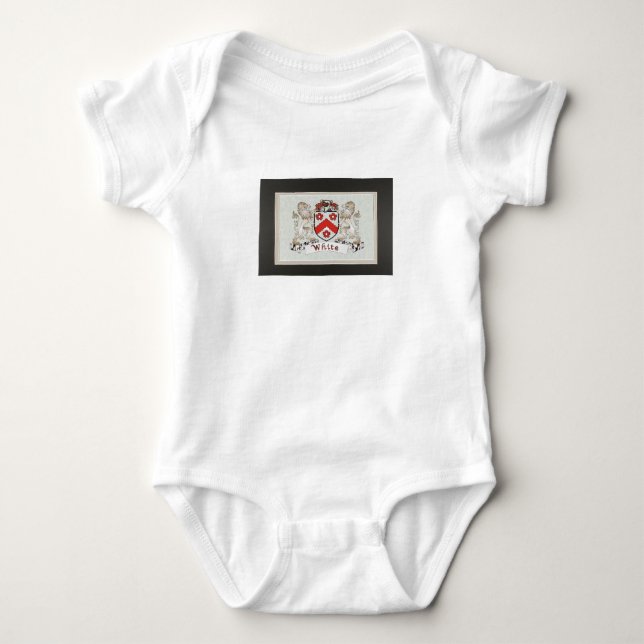 White Cote of Arms Baby Bodysuit (Front)